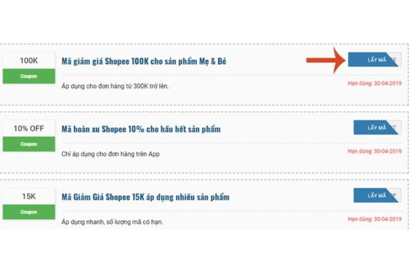 Tìm kiếm mã giảm giá Shopee