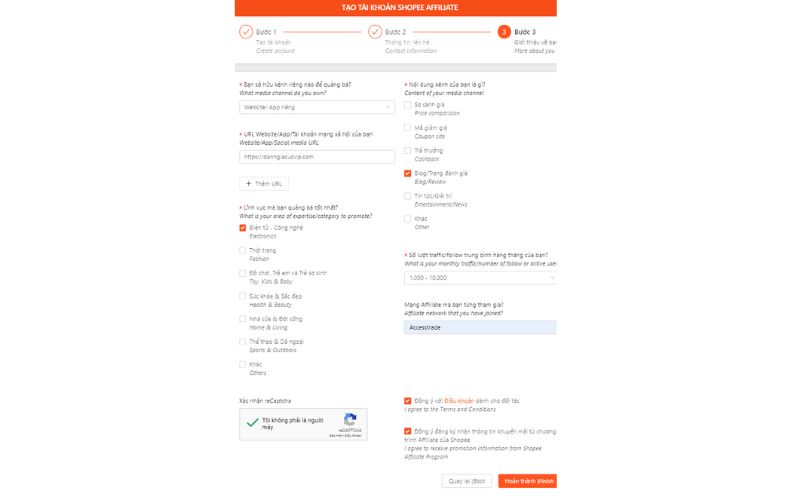 Đăng ký Affiliate Shopee