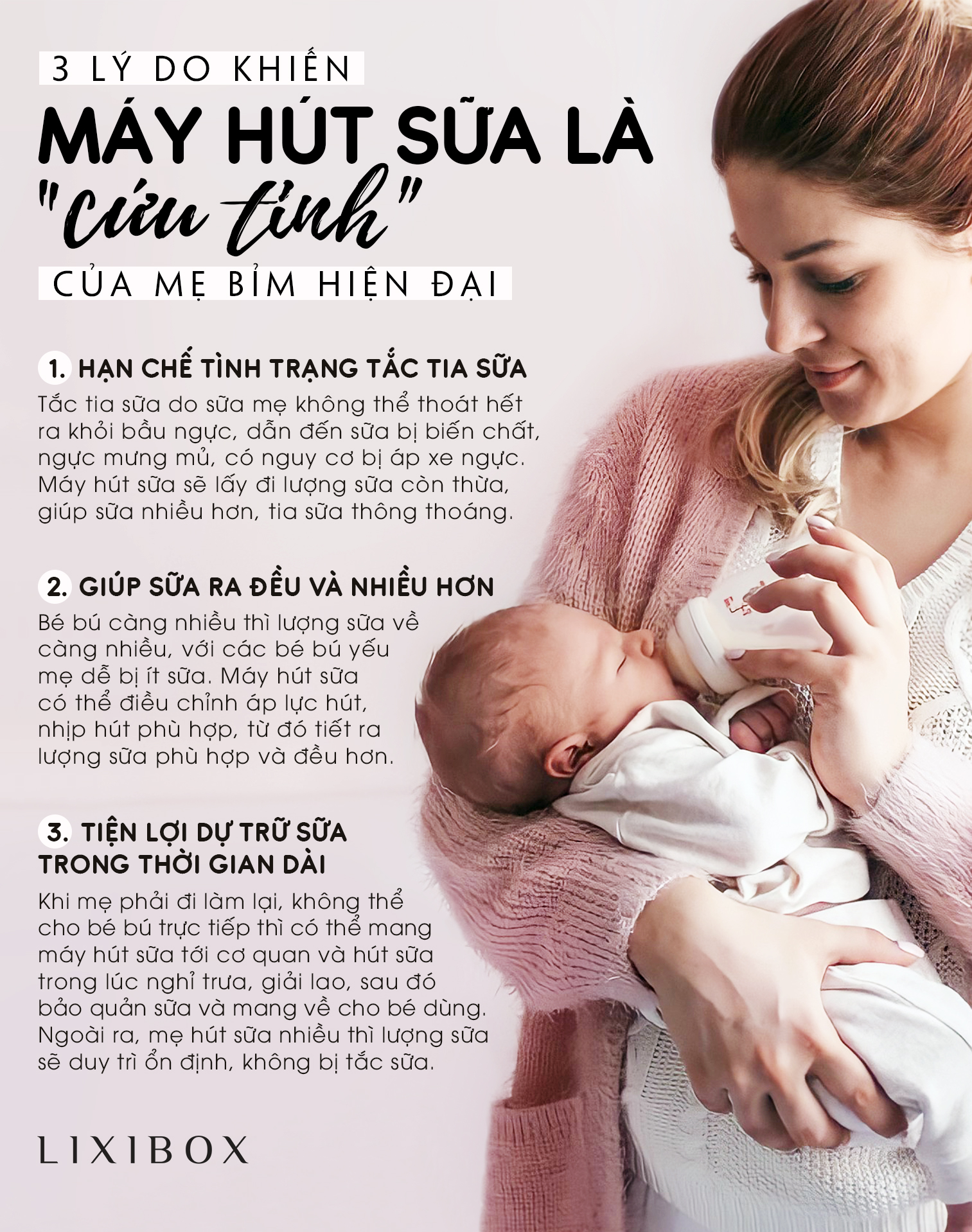 Tiện lợi cho mẹ bỉm máy hút sữa
