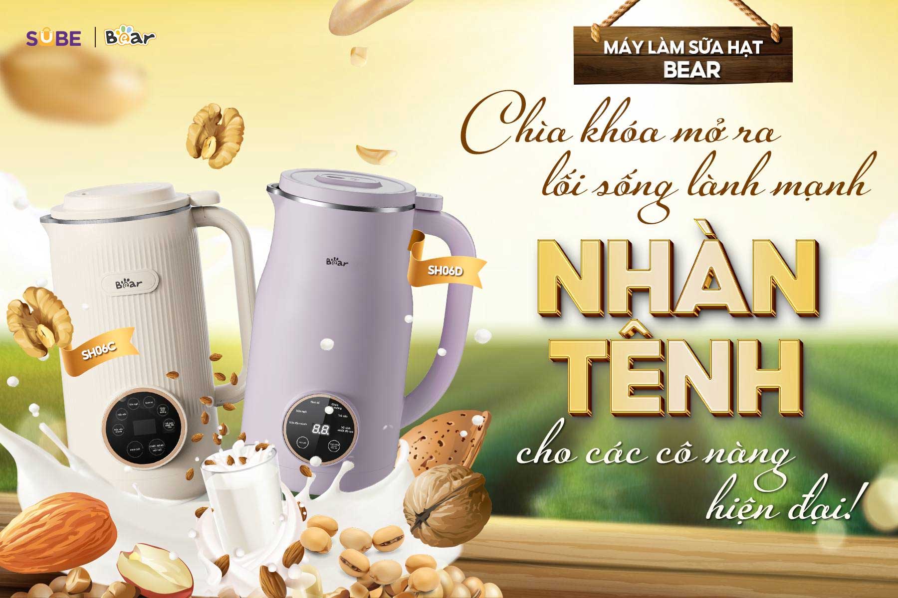 Các mẫu máy làm sữa hạt bear phổ biến trên thị trường