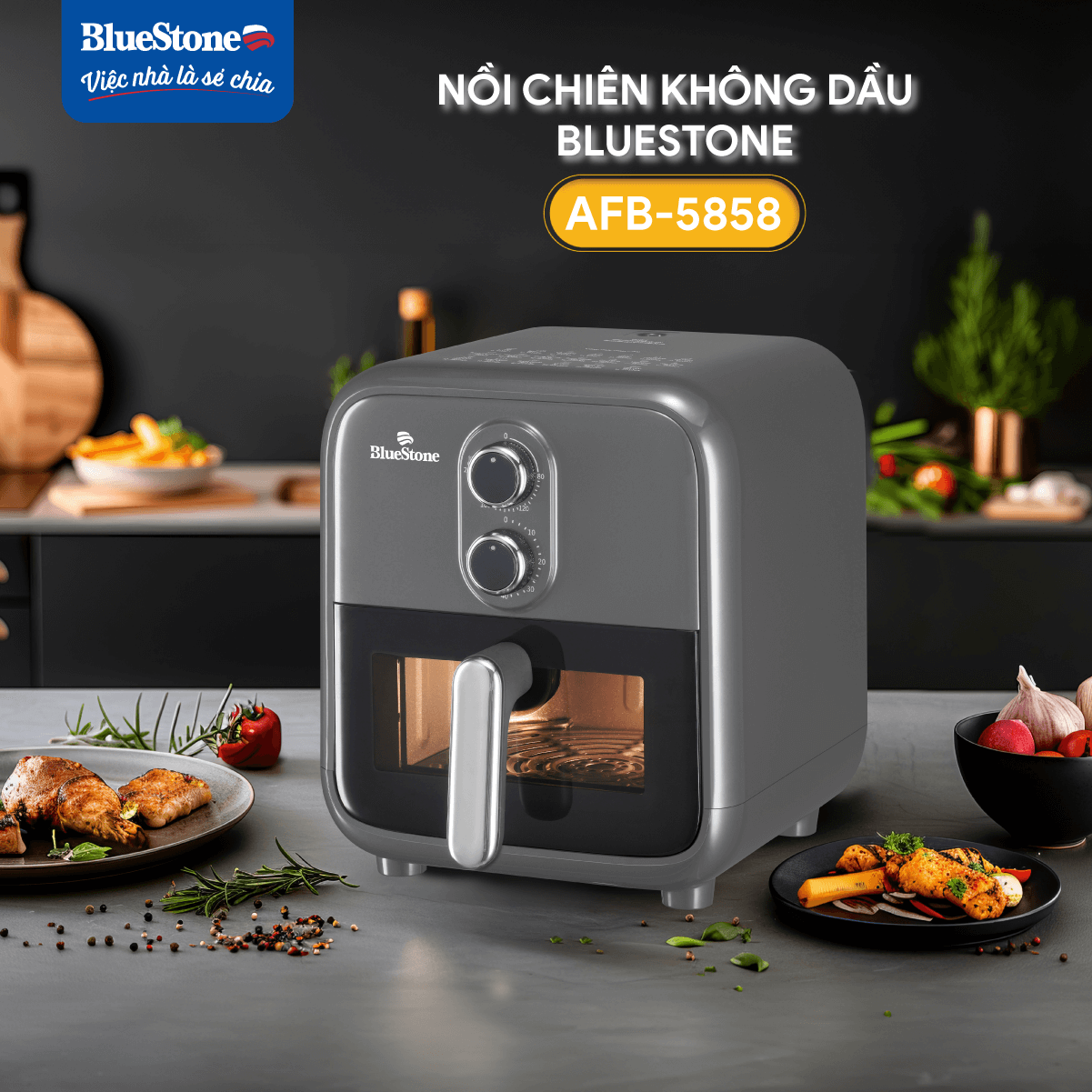 Nồi chiên không dầu Bluestone AFB-5858 7 lít 1800W