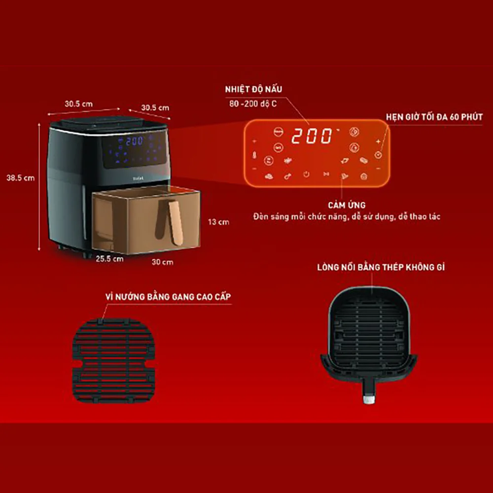 Các tính năng nổi trội của nồi chiên không dầu Tefal