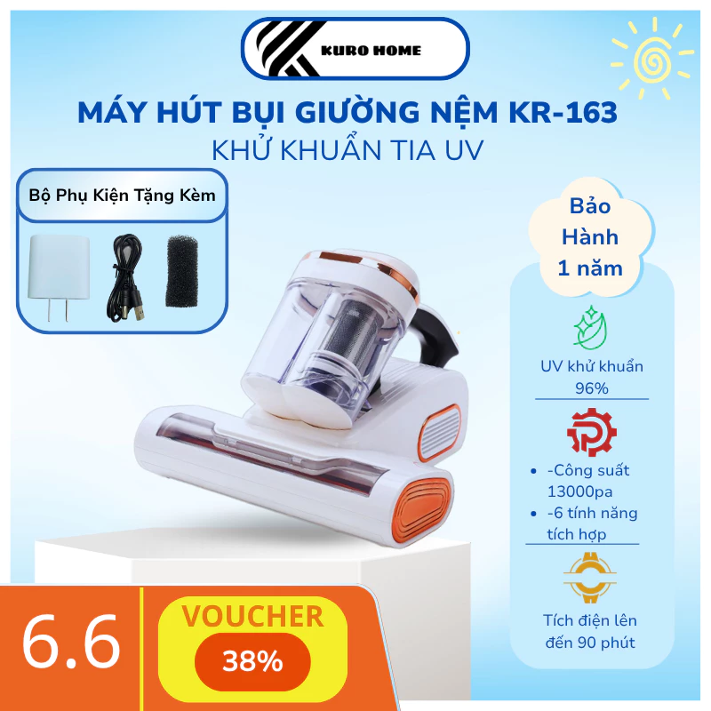 Máy hút bụi giường nệm không dây KR-163
