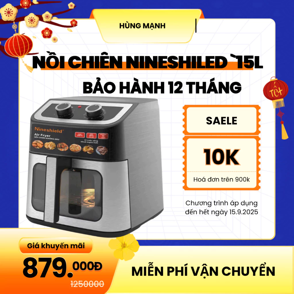Nồi chiên không dầu Nineshiled 15L