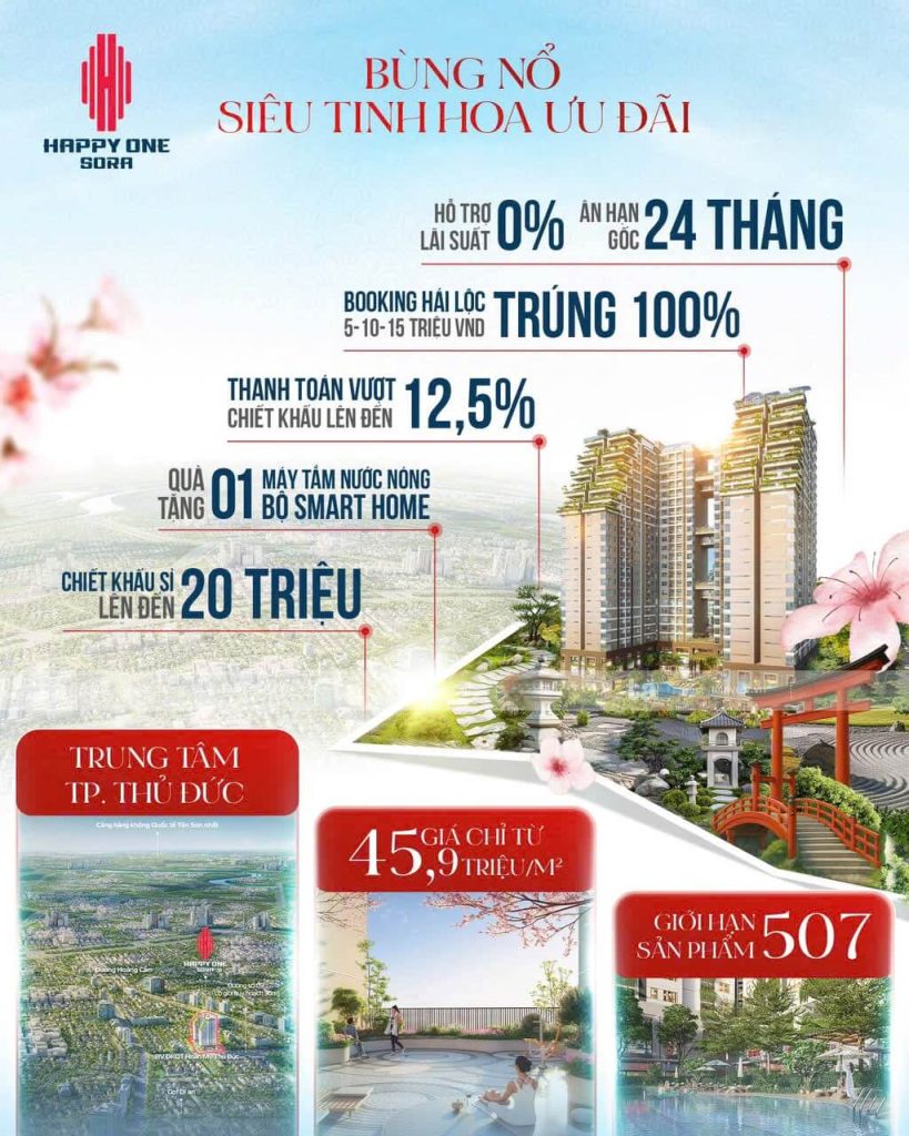 Chính sách thanh toán chung cư Happy One Sora