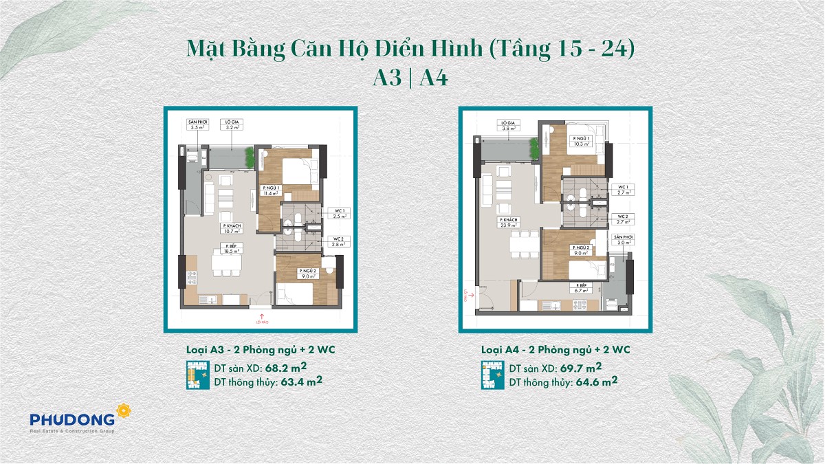 Mặt bằng căn hộ chung cư Phú Đông Sky Garden