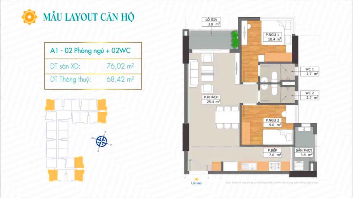 Mẫu Layout căn hộ chung cư Phú Đông Sky Garden